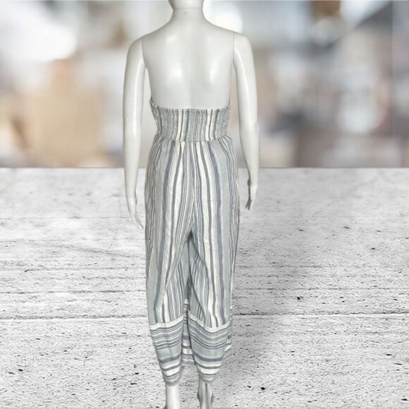 Red Carter 100% Cotton Strapless Striped Jumpsuit - Picture 6 of 8